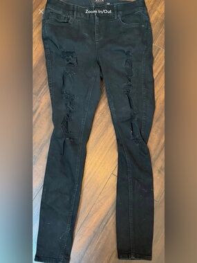 Black Distressed Women’s Jeans size 12 TALL